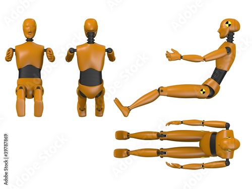 Billede på lærred 3d render of car test dummy