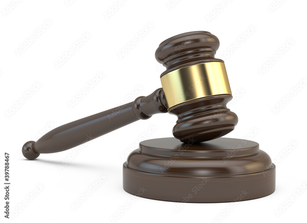 Court gavel isolated on white background Court gavel isolated on white background