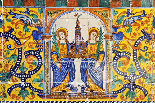 Santas Justa y Rufina, patronas de Sevilla, azulejo
