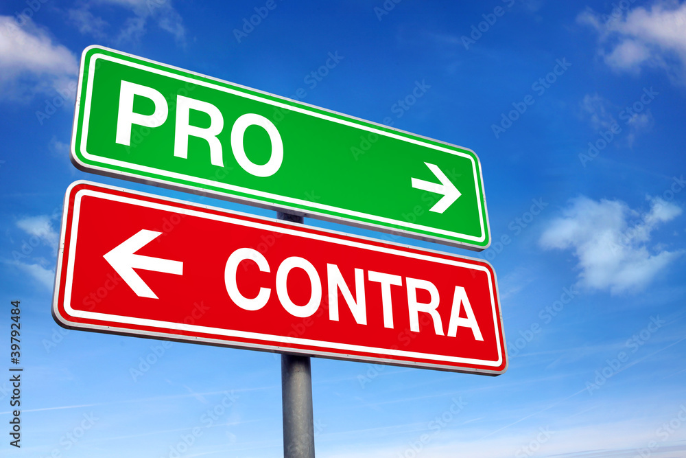 Pro und Contra StockFoto Adobe Stock