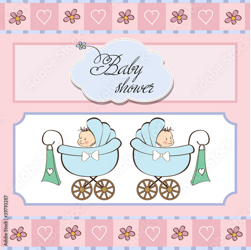 baby twins shower card
