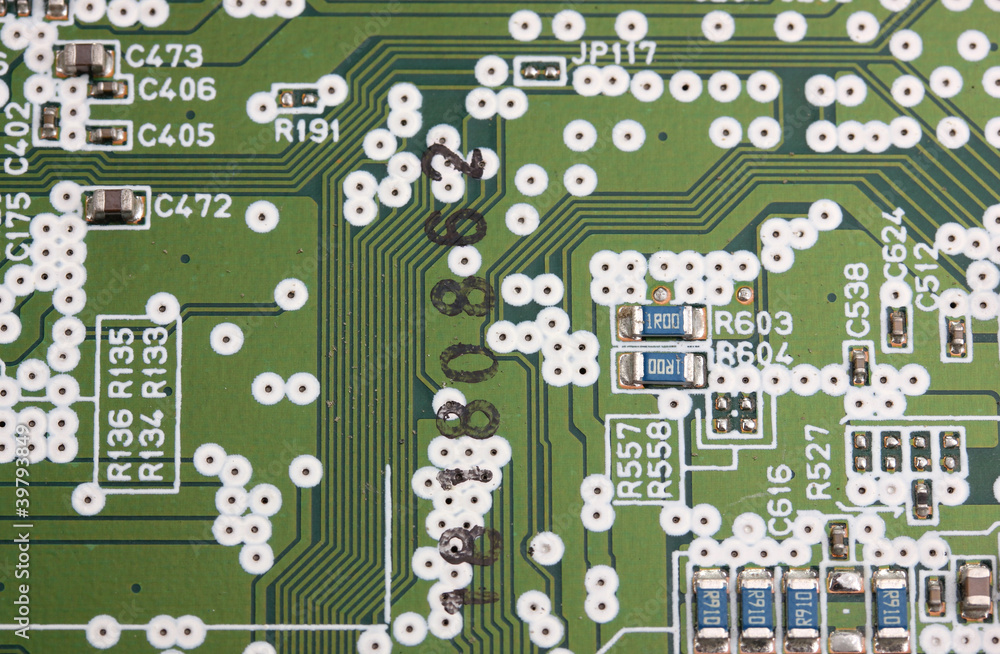 Modern electronic board close-up Modern electronic board close-up