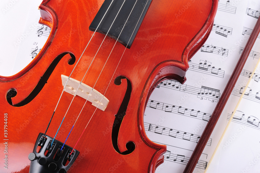 Naklejka premium Violin & Note