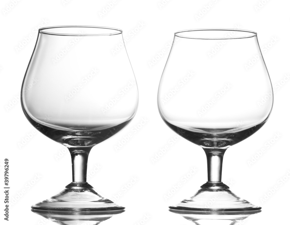 Two empty glasses isolated on white Two empty glasses isolated on white
