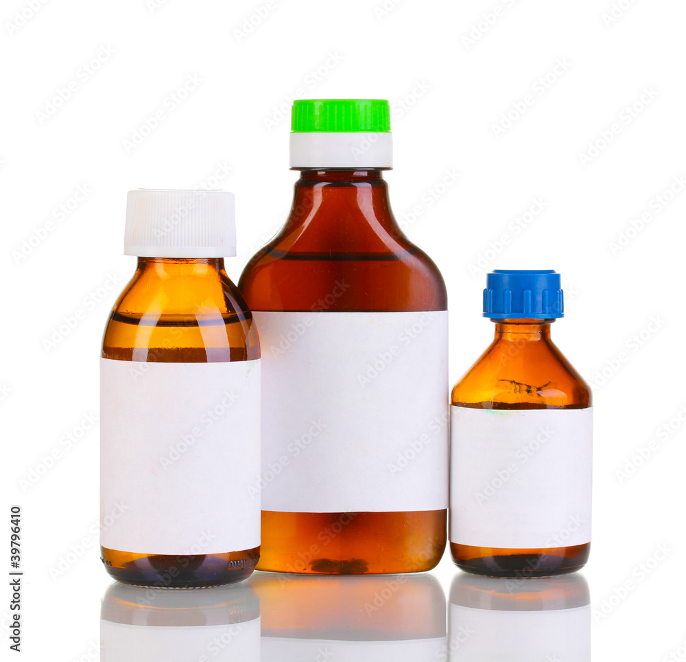 Medical bottles isolated on white Medical bottles isolated on white