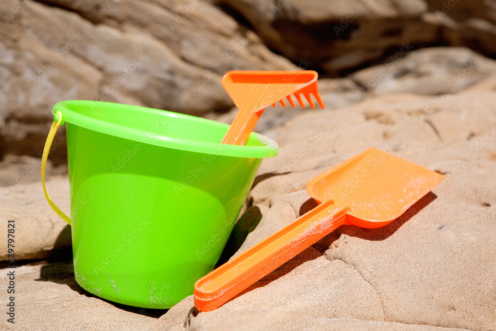 Toys beach in the sand