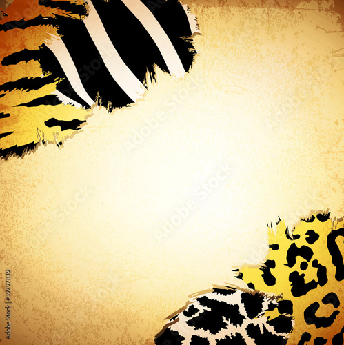 Vintage background with some animal prints