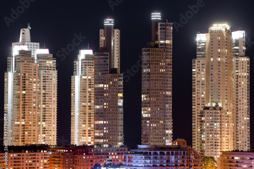 Skyscrapers at night