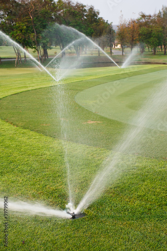 Watering in golf course