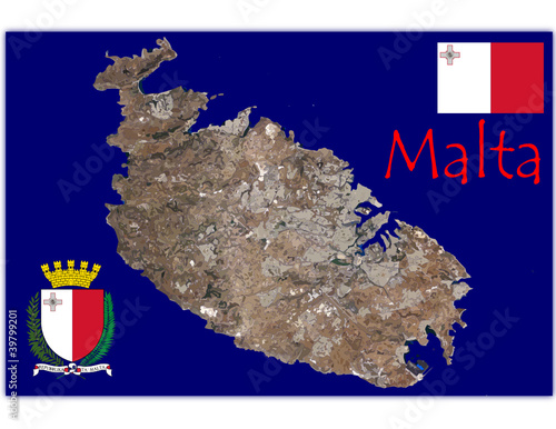 malta europe island map flag emblem