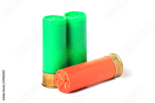 shotgun cartridges isolated.