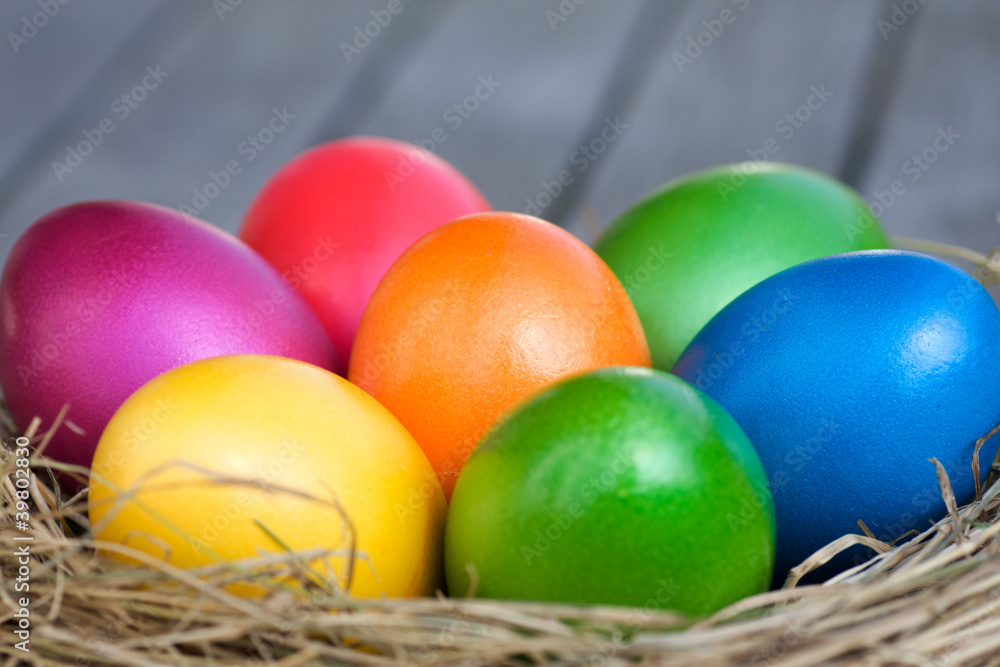 Lots of colorful easter eggs