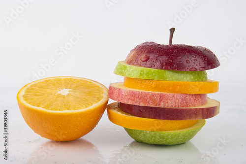 Fresh Orange and Mixed Sliced Fruit