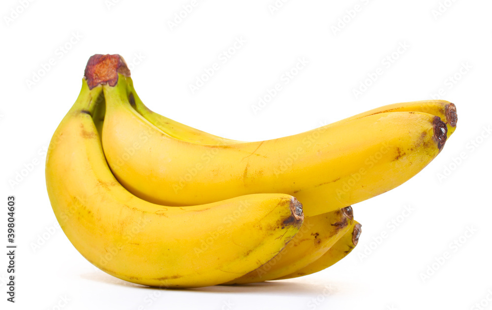 Bunch of bananas isolated on white