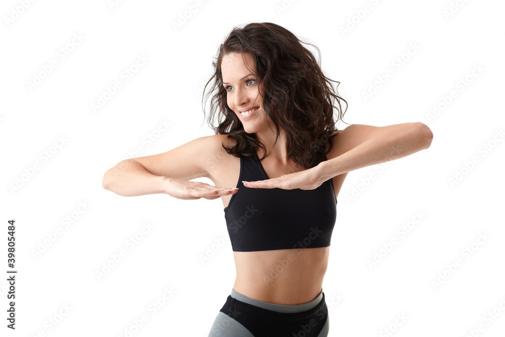 Fototapeta premium Sporty woman doing exercise