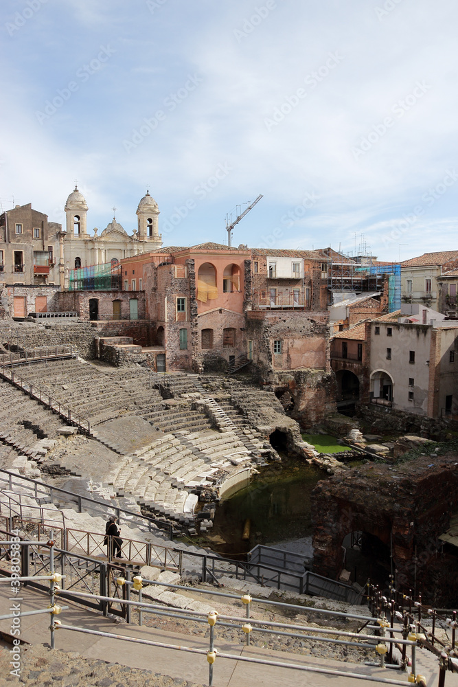 Roman theater ruins in Catania