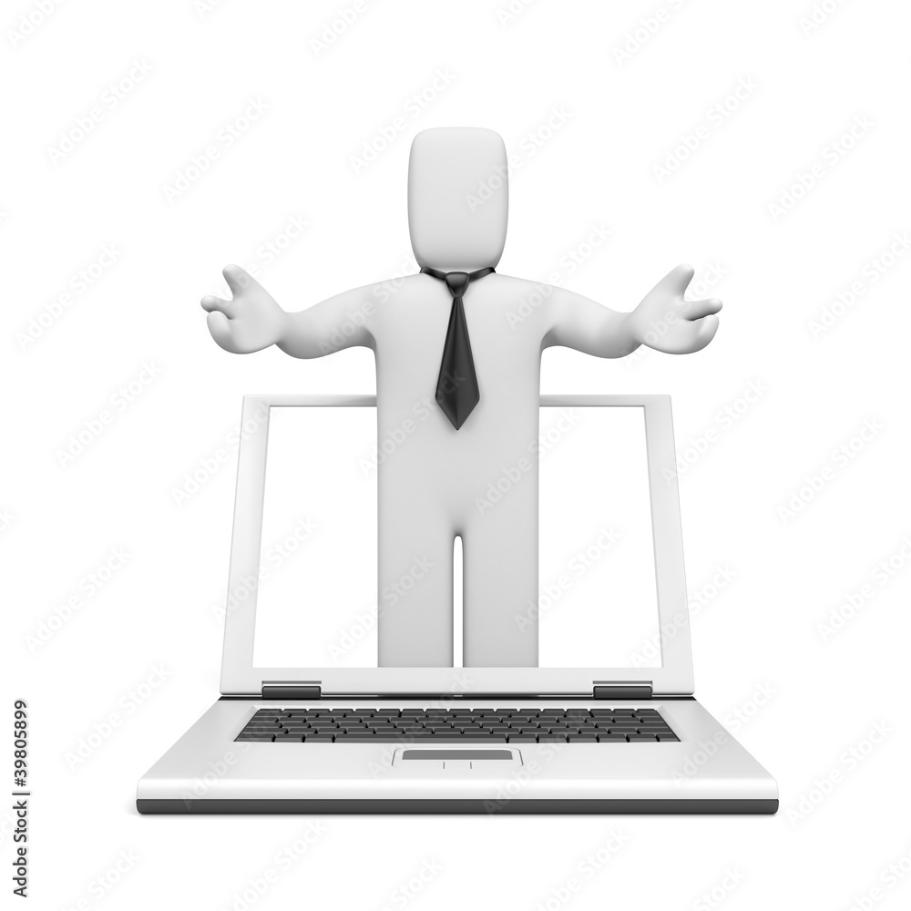 3d business person offer service 3d business person offer service