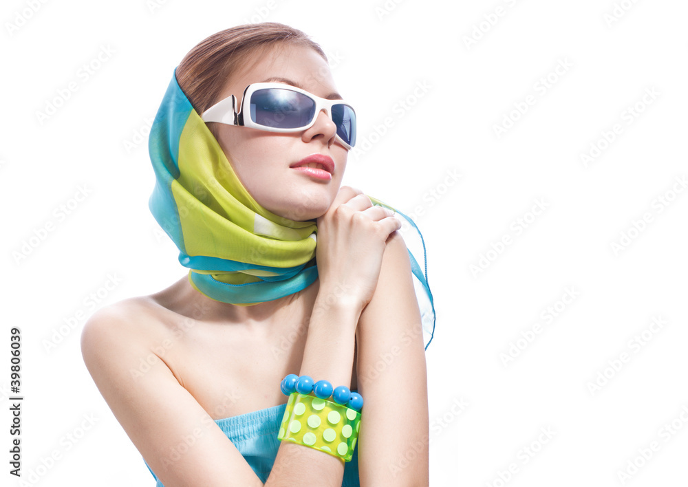 Naklejka premium beautiful woman in sunglasses