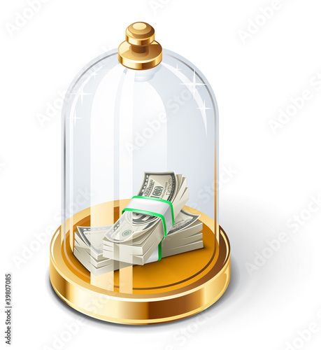 Dollars under the glass dome