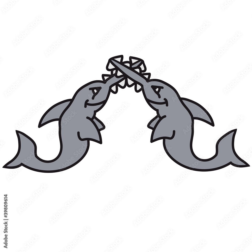 Obraz premium underwater_sawfishfight_3c