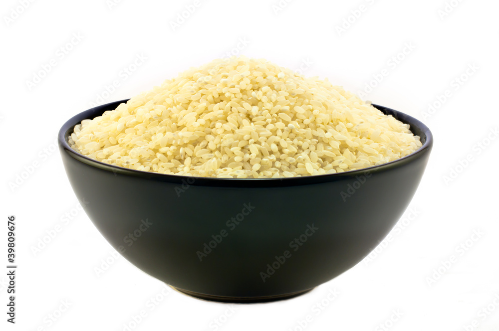 Black bowl with rice Black bowl with rice