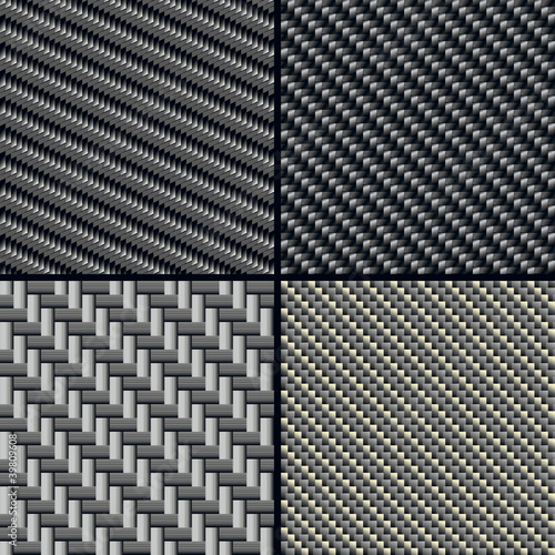 Carbon fiber seamless patterns set