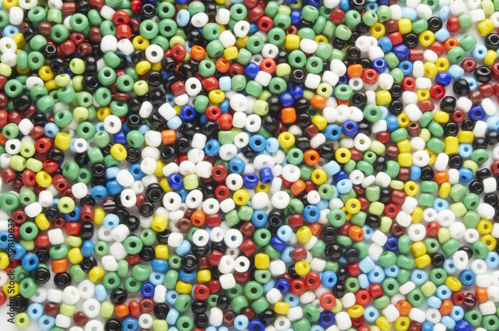 many-colored mix of beads many-colored mix of beads