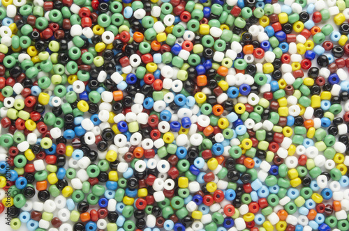 many-colored mix of beads