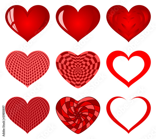 Abstract Love heart set