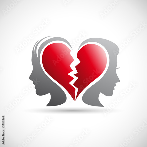 Divorce concept, end of a love # Vector