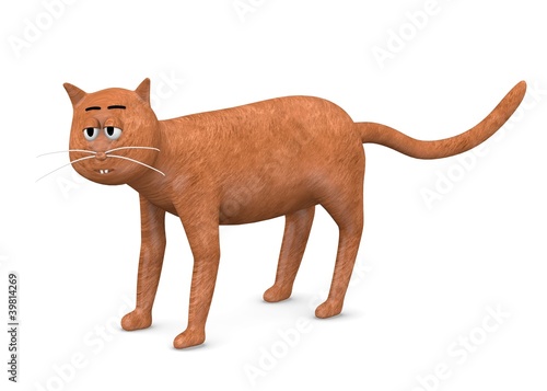 3d render of cartoon cat