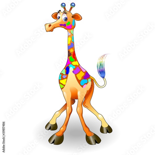 Giraffa Fantasia Psichedelica-Fantasy Colors Giraffe-Cartoon
