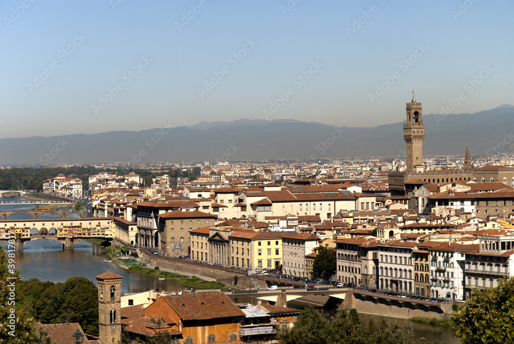 Bridges over the River Arno in Florence Tuscany Italy