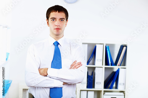 Young businessman in office