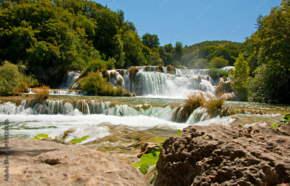 Naklejka premium Chorwacja wodospad Skradinski Buk