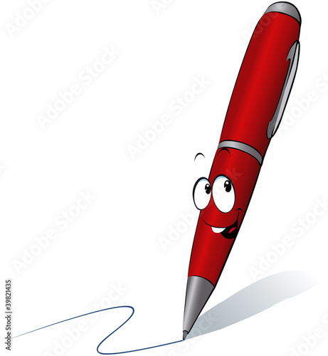 funny red pen cartoon writing