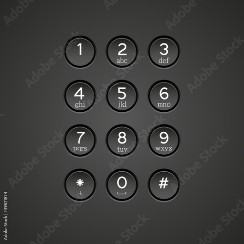 Vector phone keypad background