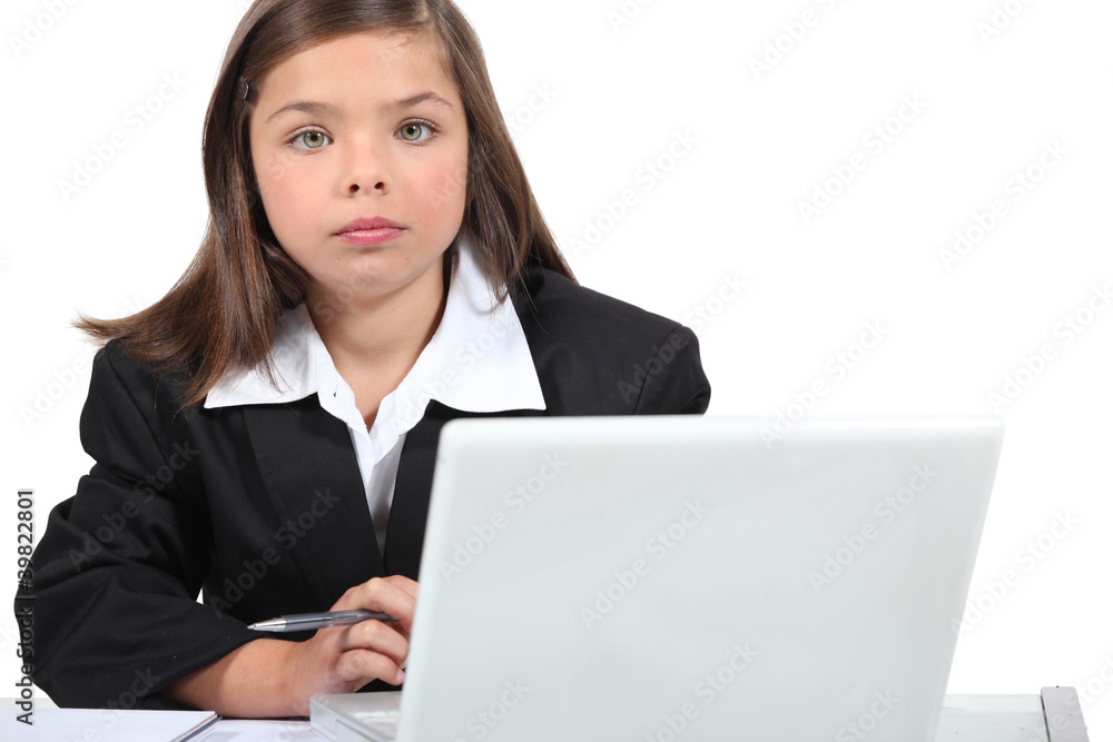 Little girl dressed as business worker Little girl dressed as business worker