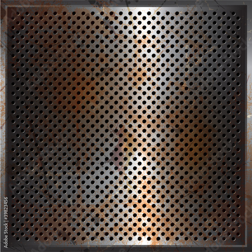Grunge performated metal background