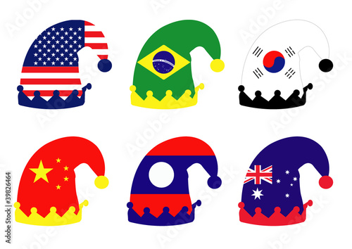 Fotografie, Obraz hats for a holiday with Flag Nation. vector template design