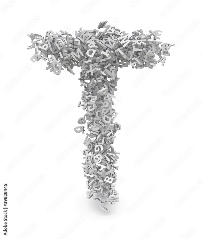 Shape of letter T made from 3d letters Stock Illustration Adobe Stock