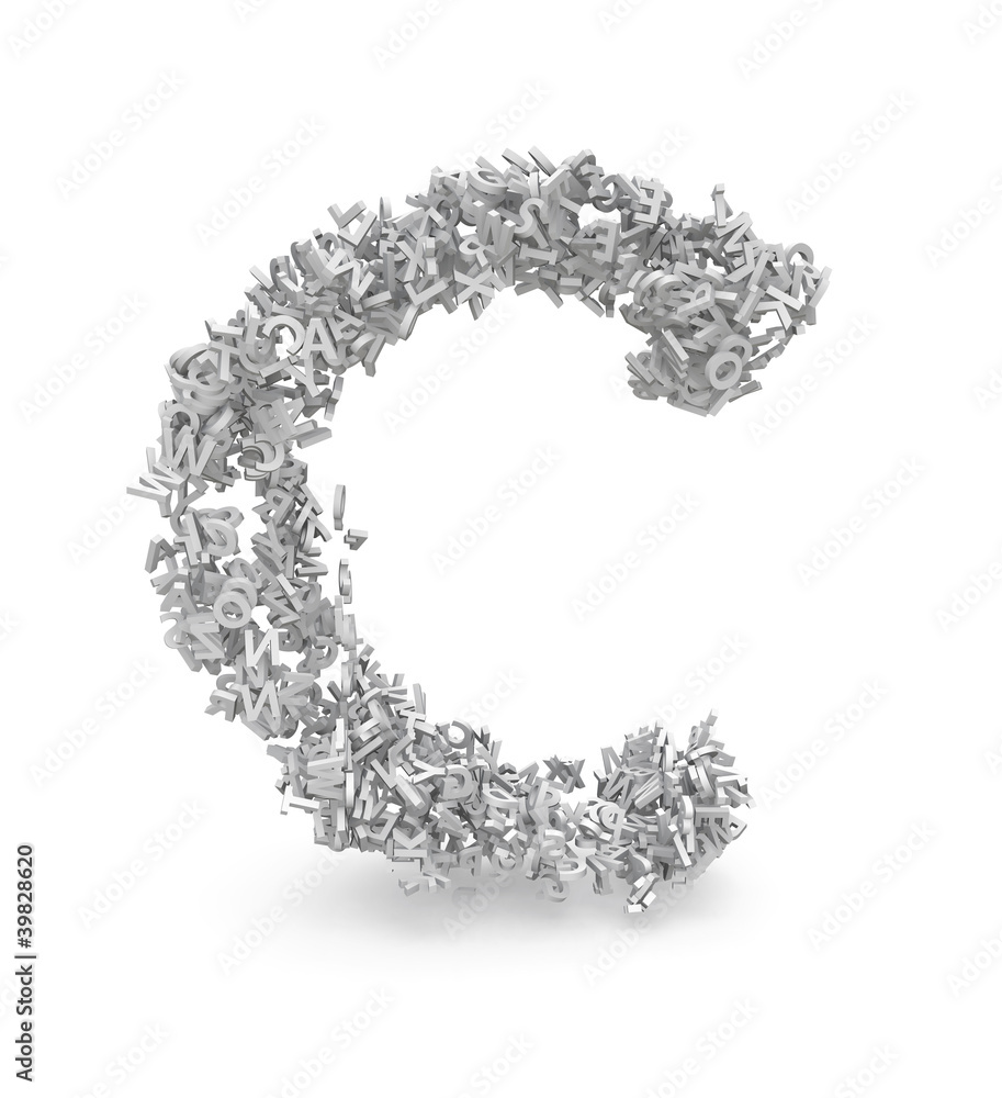 Shape of letter Ñ made from 3d letters Shape of letter Ñ made from 3d letters