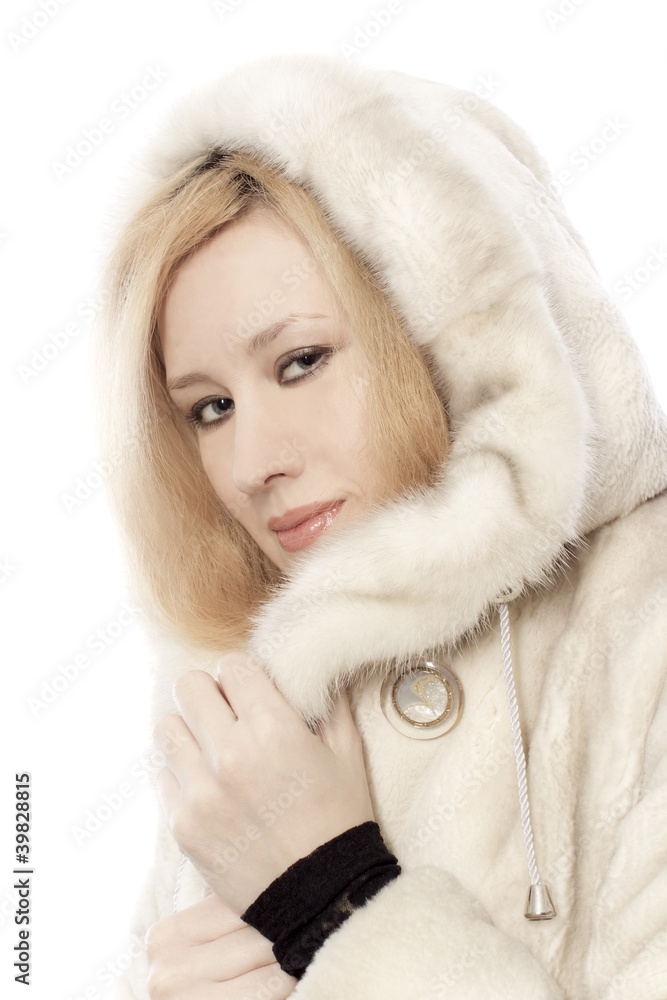 Portrait of the young woman in with fur Portrait of the young woman in with fur