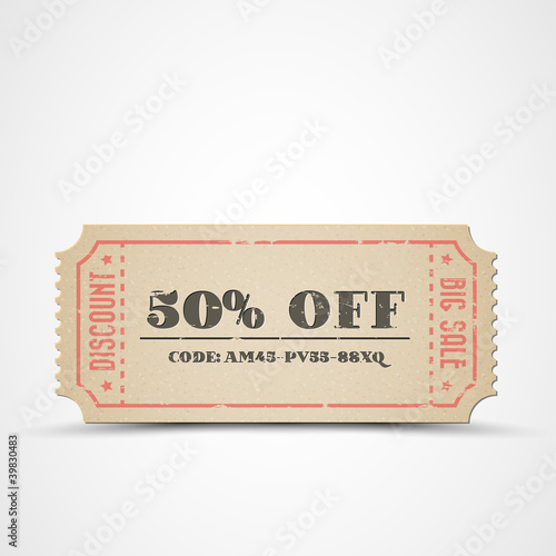 Vector vintage sale coupon