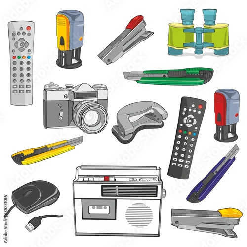 fully editable illustration office items