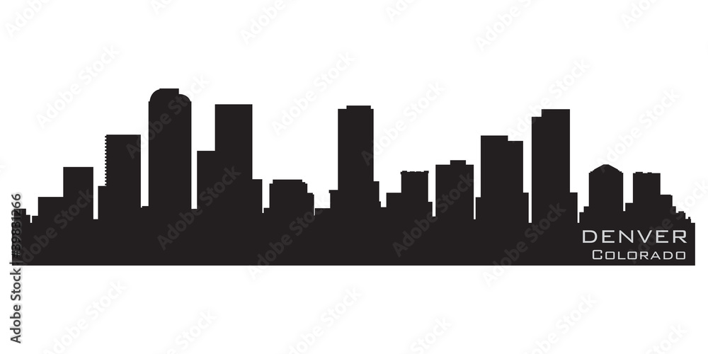 Denver, Colorado skyline. Detailed vector silhouette
