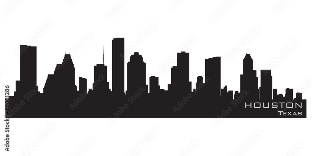Houston, Texas skyline. Detailed vector silhouette