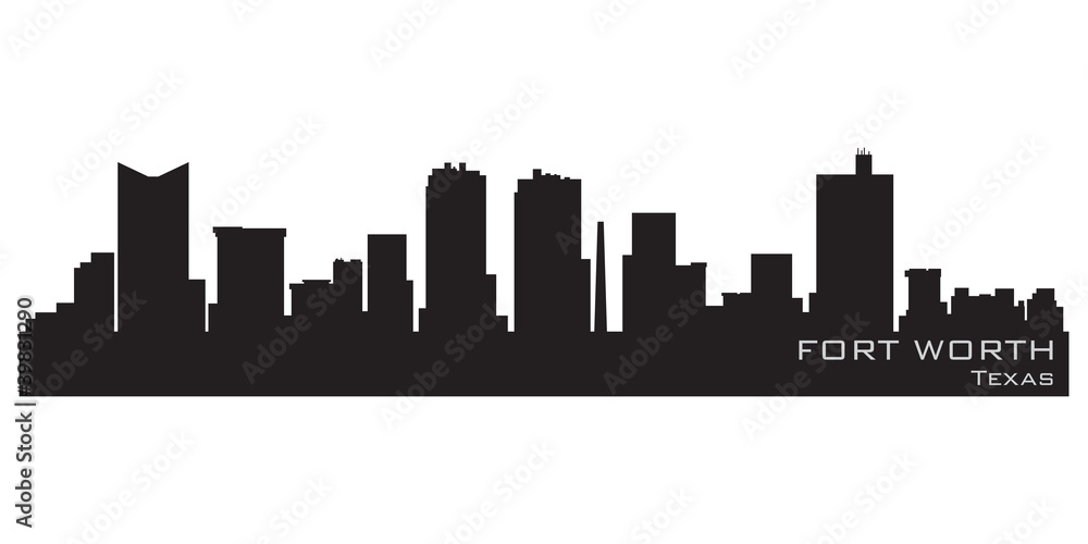Fort Worth, Texas skyline. Detailed vector silhouette