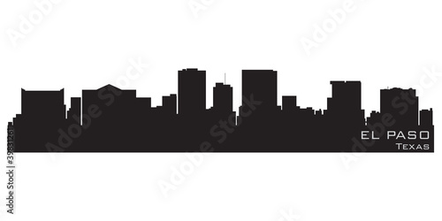 El Paso, Texas skyline. Detailed vector silhouette
