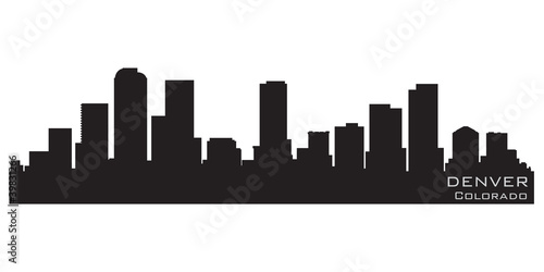 Denver, Colorado skyline. Detailed vector silhouette